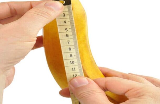 pomiar penisa przed powiększeniem na przykładzie banana